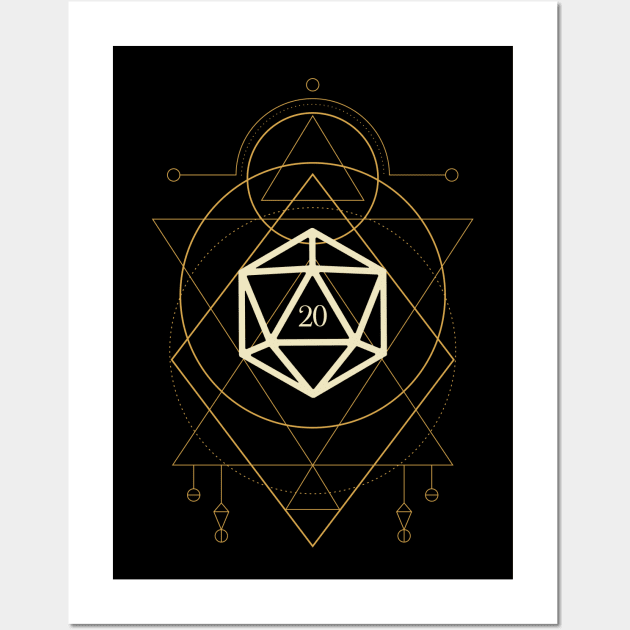 Esoteric Polyhedral D20 Dice Tarot Six Wall Art by dungeonarmory